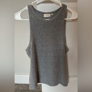 Aritzia Wilfred Free Gray Ribbed Tank Top